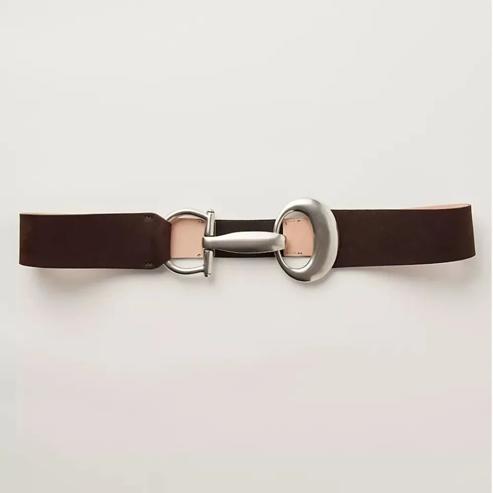 NWT Free People Edge Of Town Belt Sz Large Chocolate